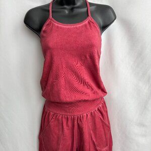 Ripple Yoga Wear Short Jumpsuit Romper Yoga Size S Washed Red Pilates Fitness